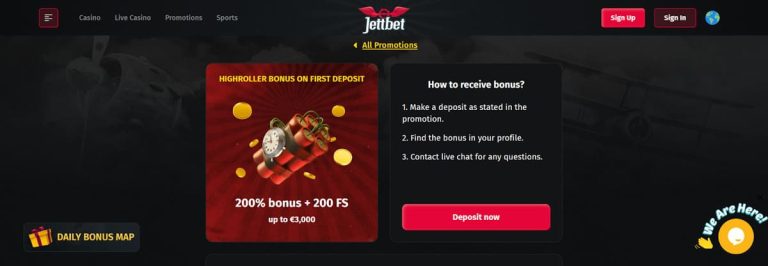 Jettbet Casino bonus Highroller