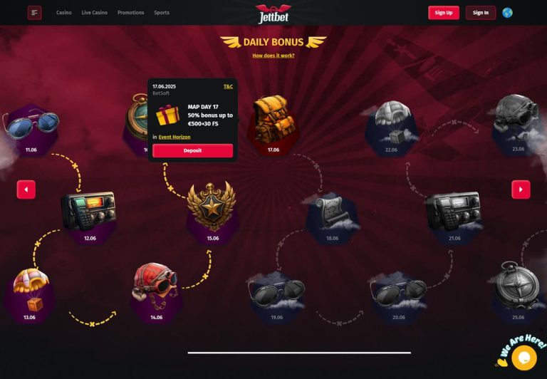 Jettbet Casino bonus quotidien